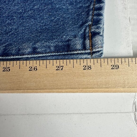 Madewell Jeans Women 32x28* Low Slung Straight High Rise Blue Faded Denim Tag 28 - Picture 12 of 16